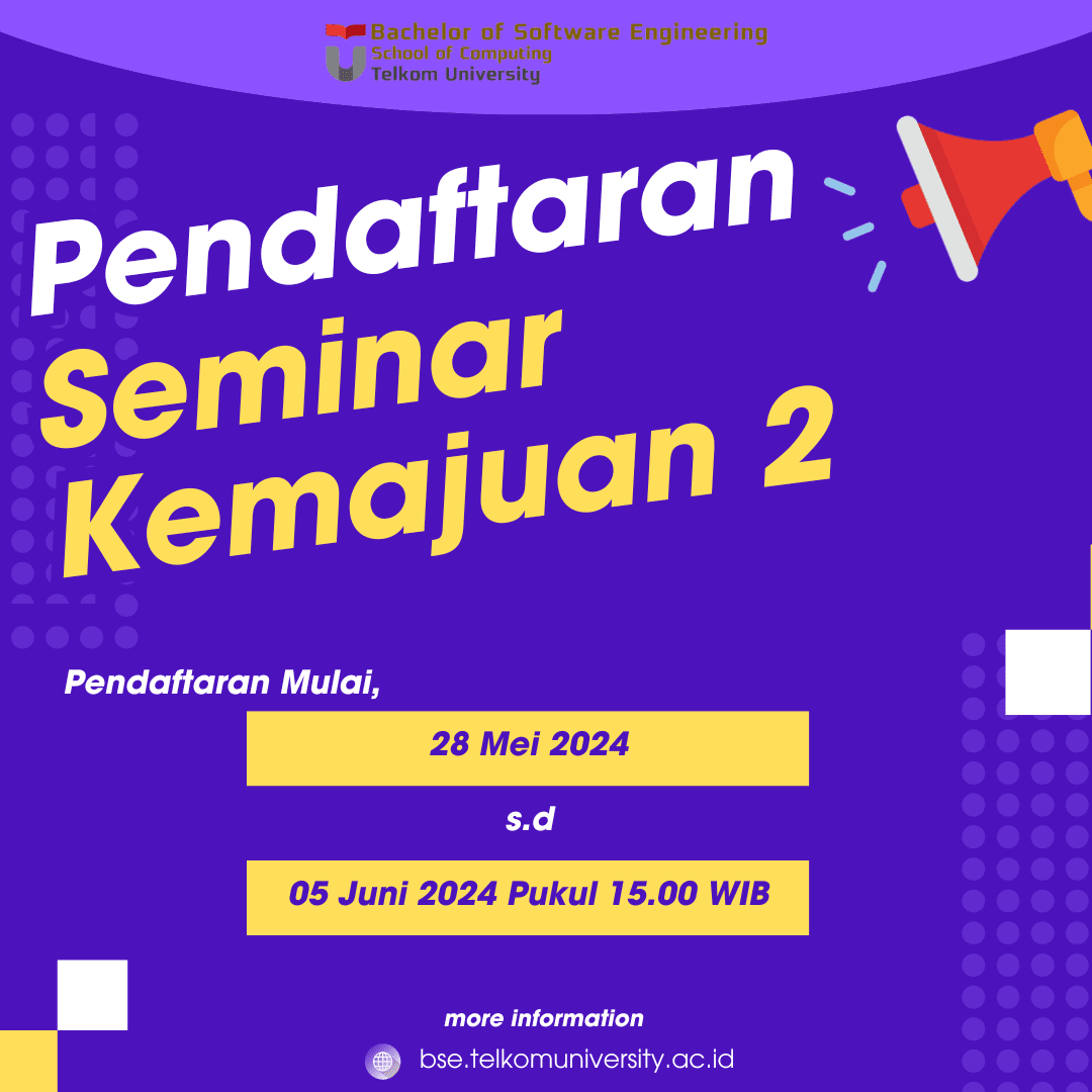 Pendaftaran Seminar Kemajuan 2 Prodi S1 RPL 2324-2