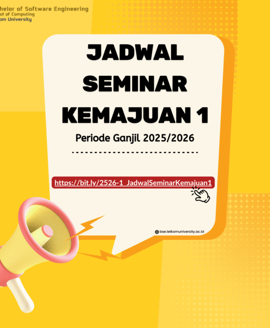 Jadwal Seminar Kemajuan 1 Prodi S1 RPL Periode Ganjil 2025/2026 Jadwal Seminar Kemajuan 1 Prodi S1 RPL Periode Ganjil 2025/2026