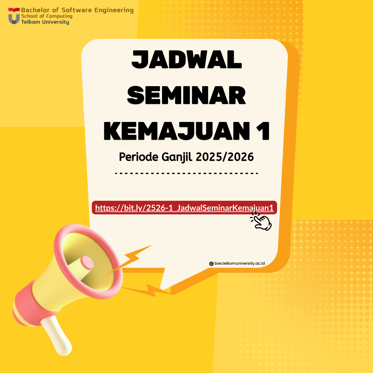 Jadwal Seminar Kemajuan 1 Prodi S1 RPL Periode Ganjil 2025/2026