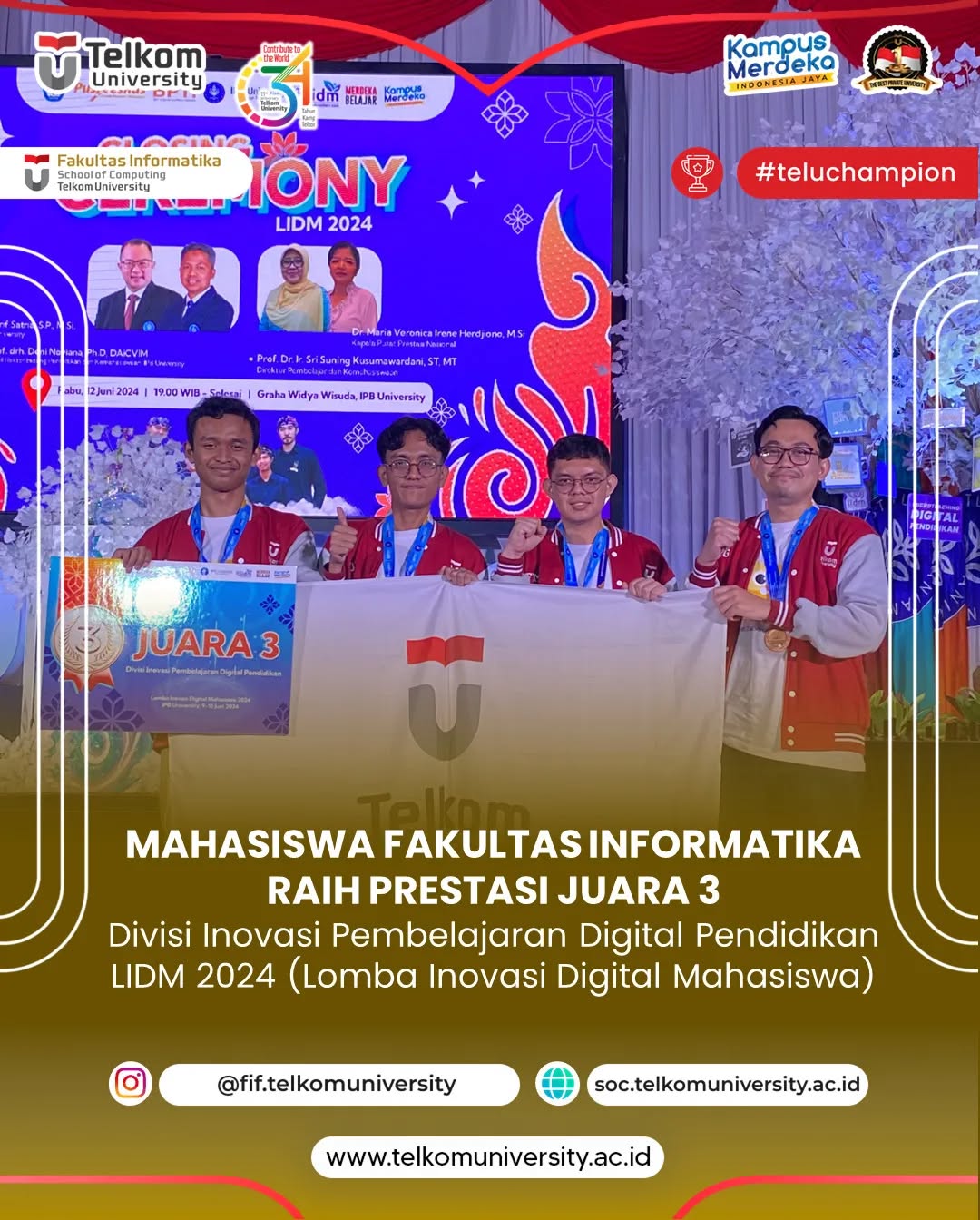 Juara 3 Divisi Inovasi Pembelajaran Digital Pendidikan LIDM 2024