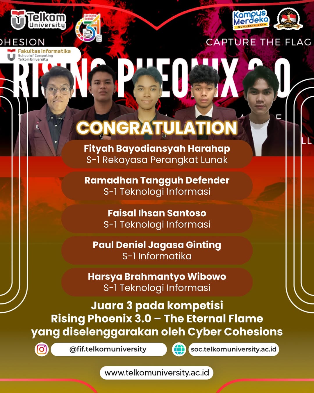 Juara 3 pada kompetisi Rising Phoenix 3.0 – The Eternal Flame