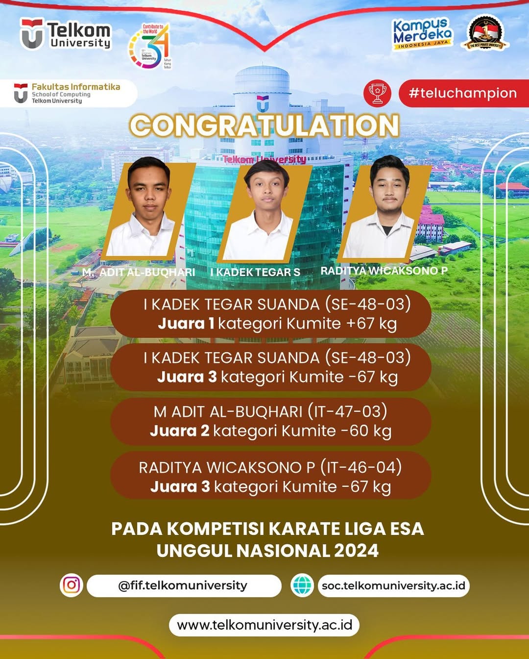 Prestasi pada Kompetisi Karate Liga Esa Unggul Nasional 2024