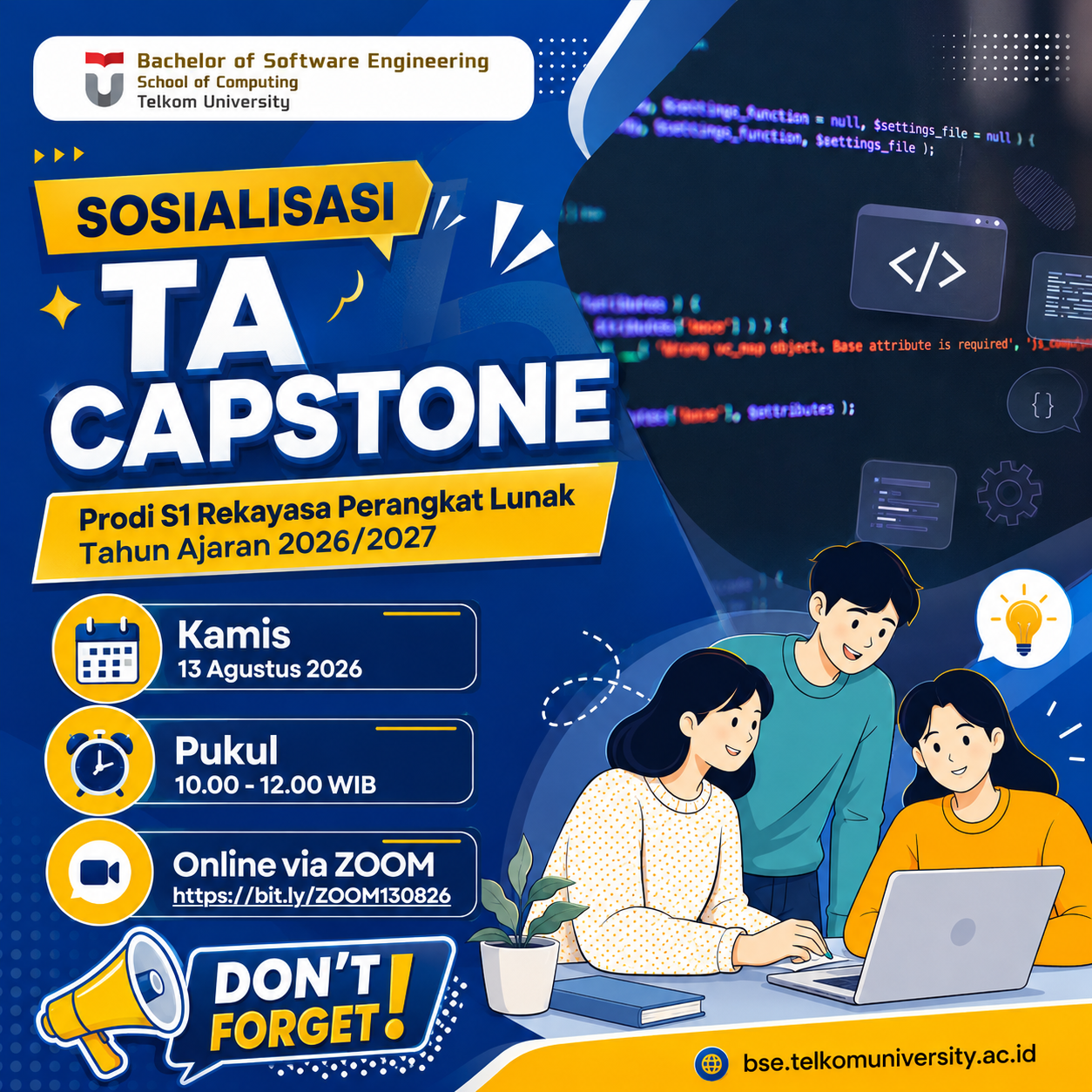 SOSIALISASI TA CAPSTONE PERIODE 2627 – PRODI S1 REKAYASA PERANGKAT LUNAK